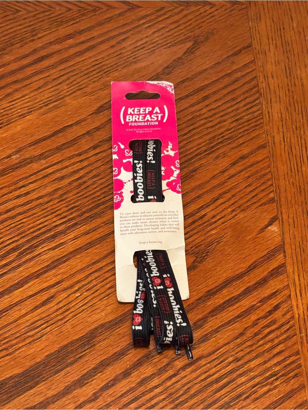 I Love Boobies Black Shoelaces - Keep A Breast Foundation